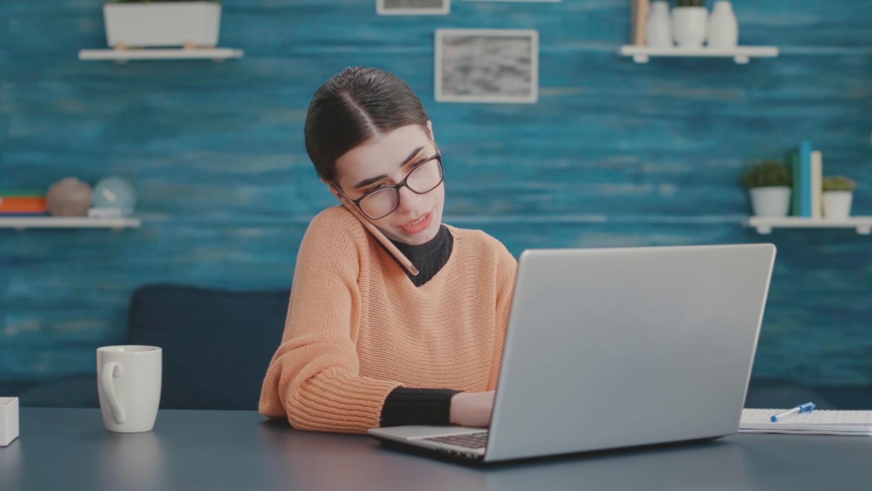 Espace de travail organisé pour l'apprentissage à distance